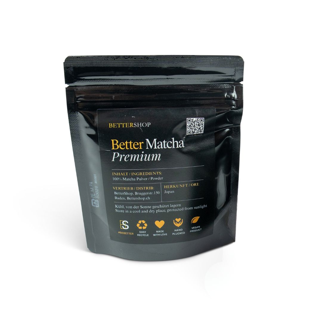 Better Bio Matcha Premium 50g Dose Rückseite
